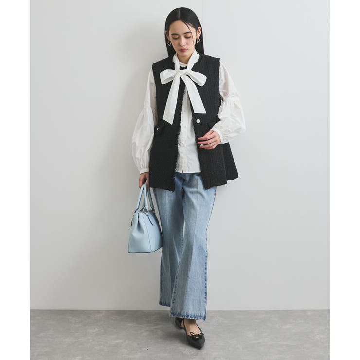 【洗える】アソートボウタイブラウス(デニム＆シャツ) | VIS  | 詳細画像10 