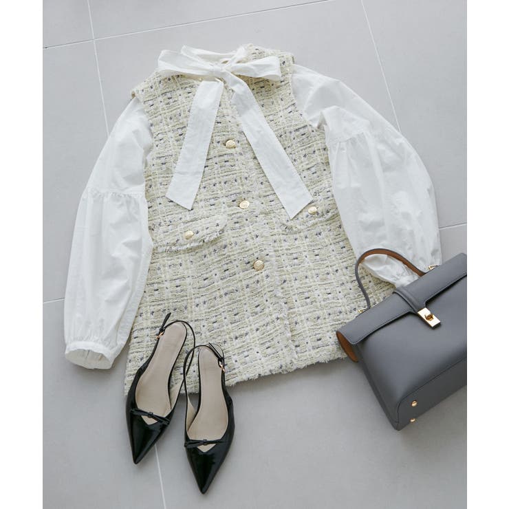 【洗える】アソートボウタイブラウス(デニム＆シャツ) | VIS  | 詳細画像12 