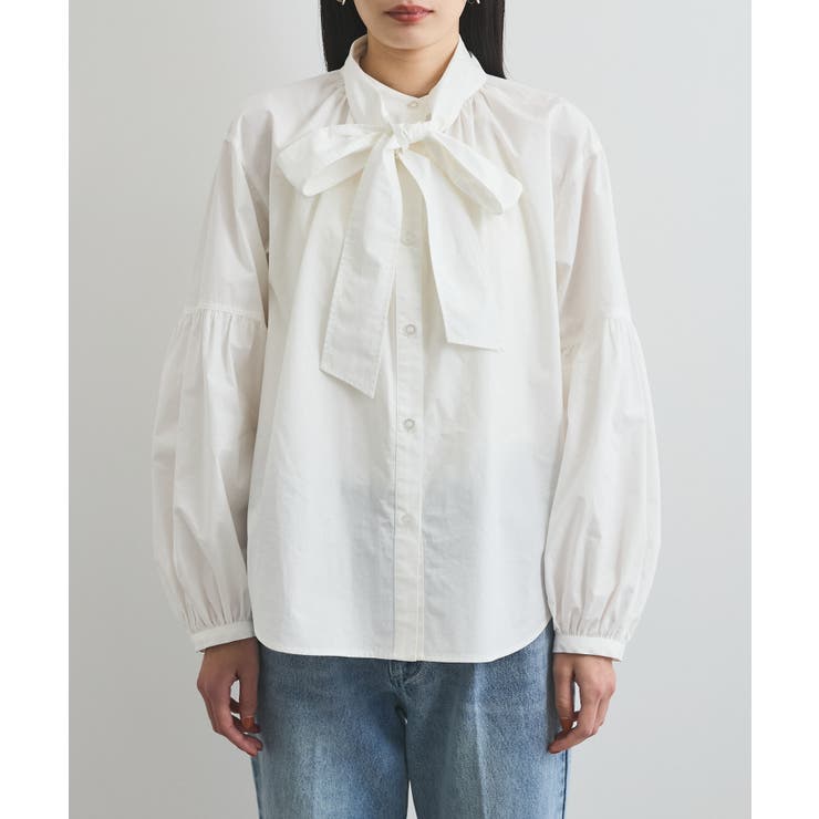 【洗える】アソートボウタイブラウス(デニム＆シャツ) | VIS  | 詳細画像13 