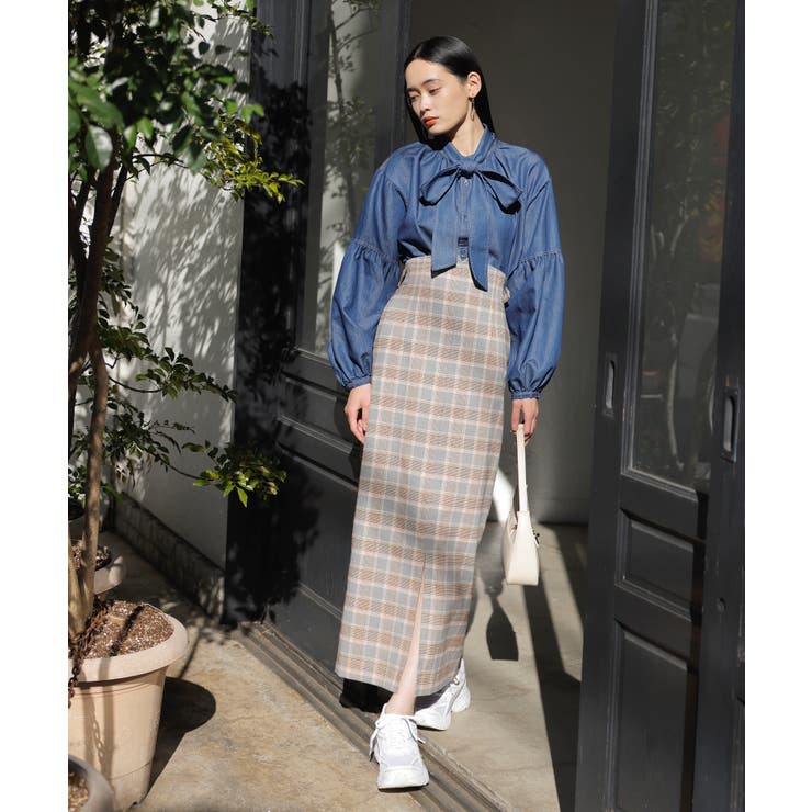 【洗える】アソートボウタイブラウス(デニム＆シャツ) | VIS  | 詳細画像4 