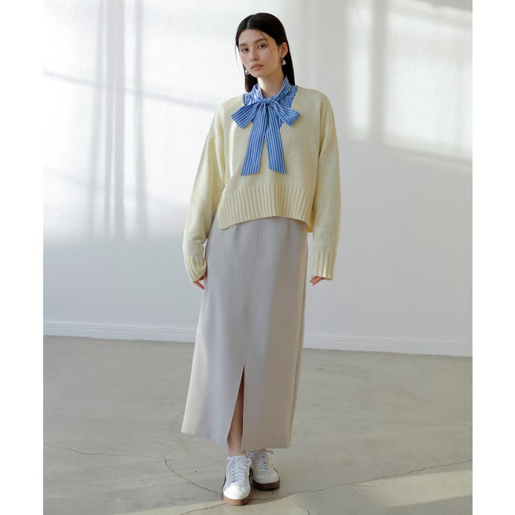 【洗える】アソートボウタイブラウス(デニム＆シャツ) | VIS  | 詳細画像5 