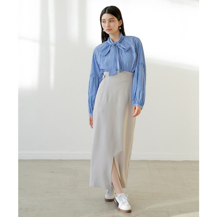 【洗える】アソートボウタイブラウス(デニム＆シャツ) | VIS  | 詳細画像7 