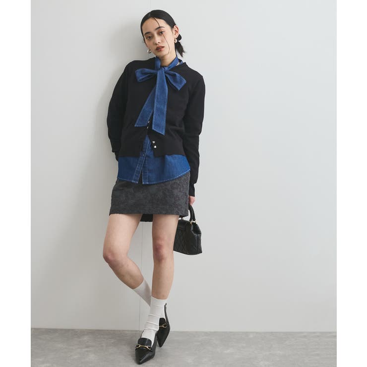 【洗える】アソートボウタイブラウス(デニム＆シャツ) | VIS  | 詳細画像9 