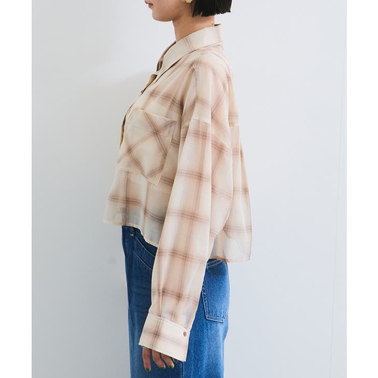 シアー＆チェックショート丈シャツ | VIS  | 詳細画像11 