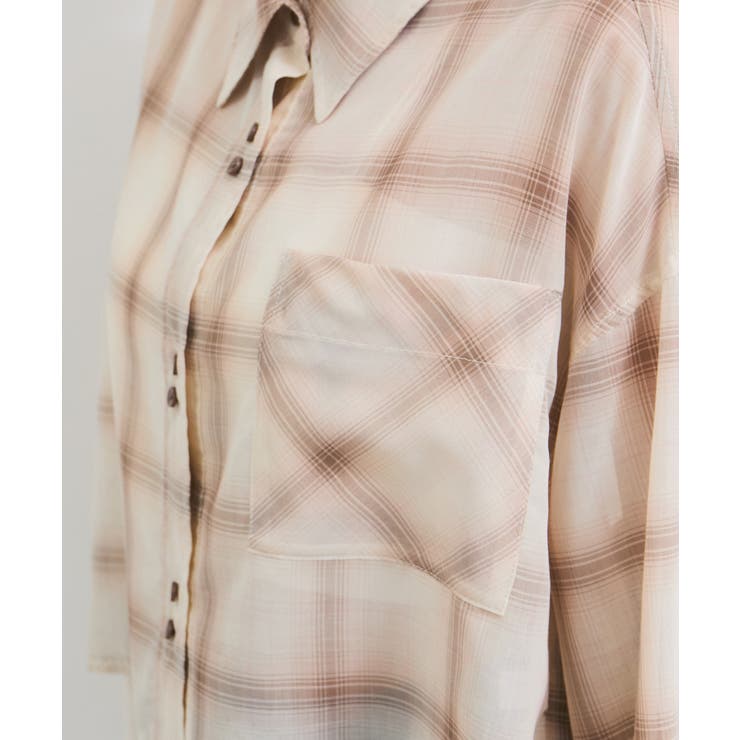 シアー＆チェックショート丈シャツ | VIS  | 詳細画像14 