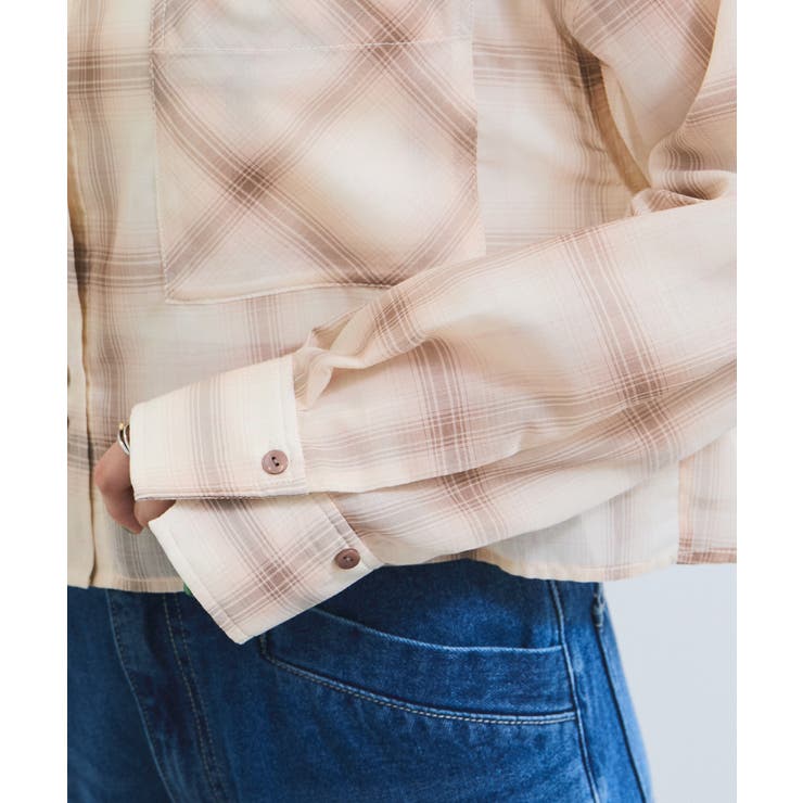 シアー＆チェックショート丈シャツ | VIS  | 詳細画像15 