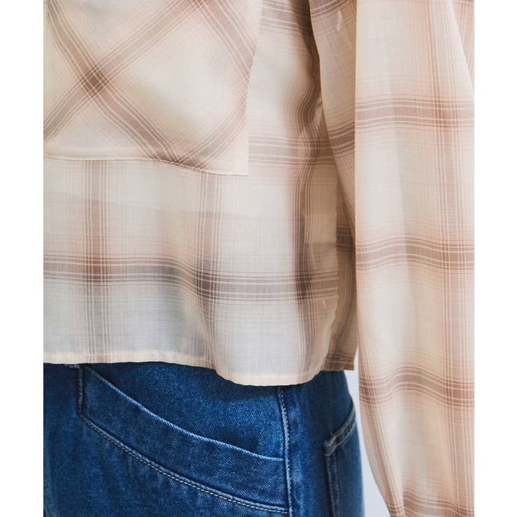 シアー＆チェックショート丈シャツ | VIS  | 詳細画像16 