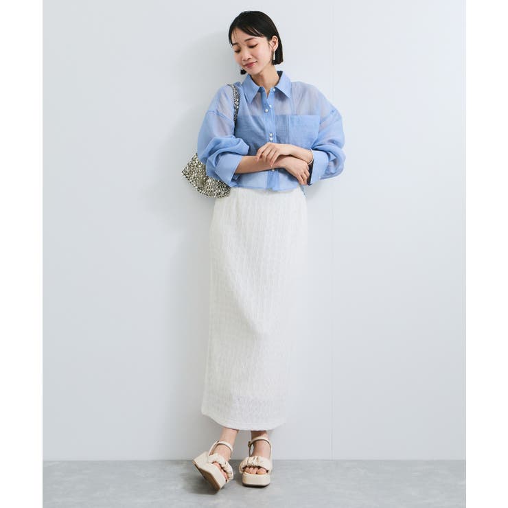 シアー＆チェックショート丈シャツ | VIS  | 詳細画像4 