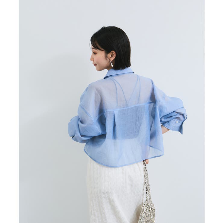 シアー＆チェックショート丈シャツ | VIS  | 詳細画像9 