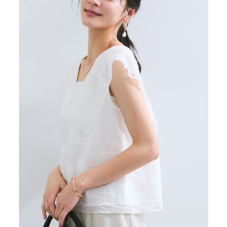 コンパクトビッグカラーブラウス | VIS  | 詳細画像11 