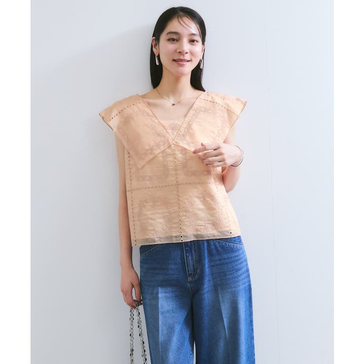 コンパクトビッグカラーブラウス | VIS  | 詳細画像12 