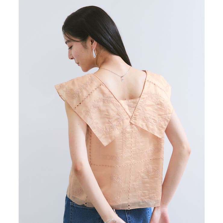 コンパクトビッグカラーブラウス | VIS  | 詳細画像13 