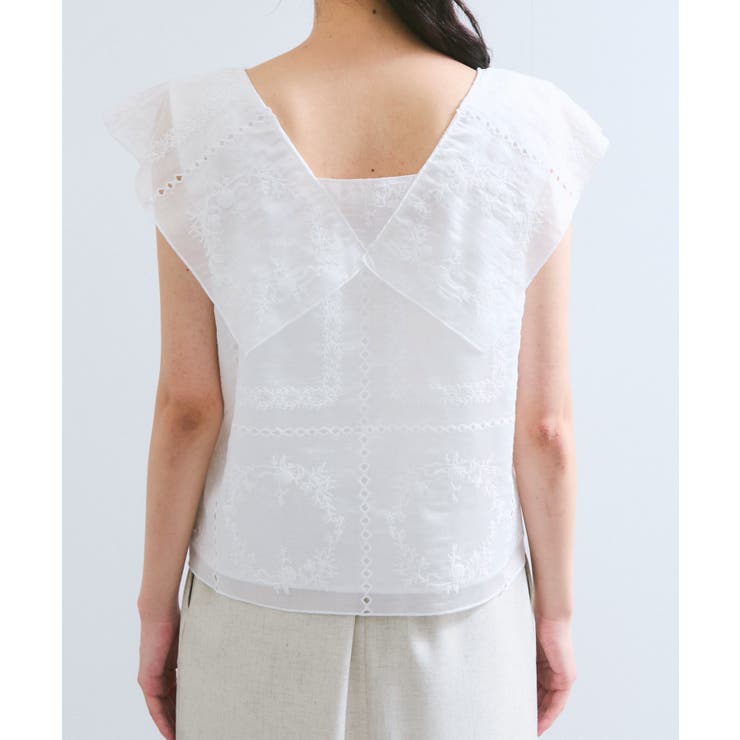 コンパクトビッグカラーブラウス | VIS  | 詳細画像17 