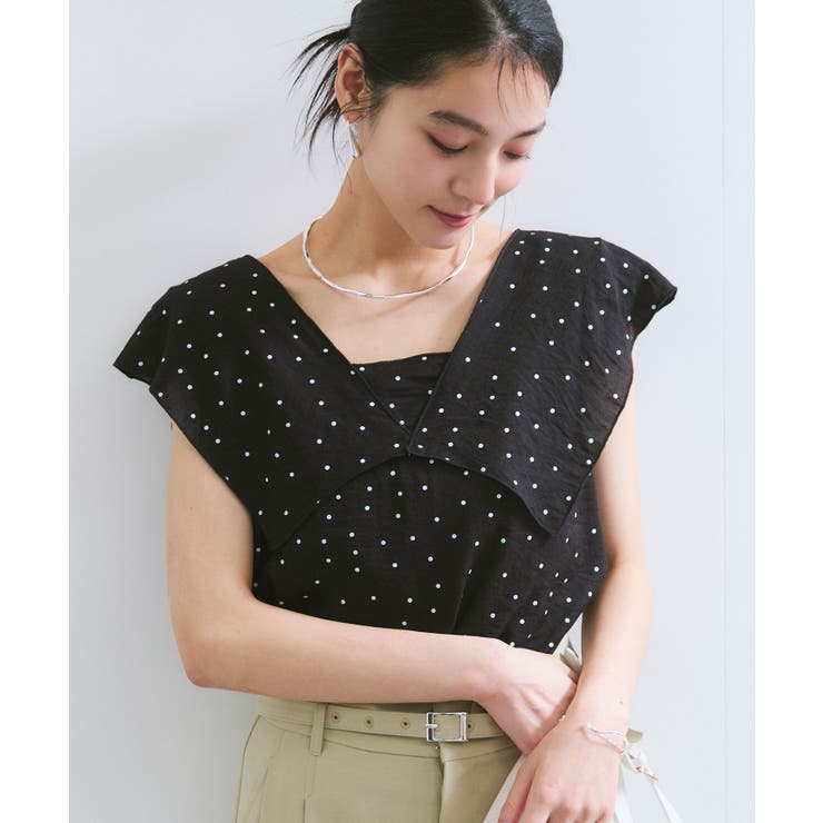 コンパクトビッグカラーブラウス | VIS  | 詳細画像6 