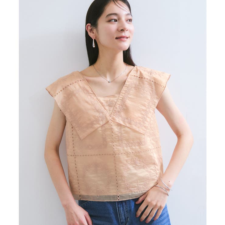 ピンク(63) | コンパクトビッグカラーブラウス | VIS 