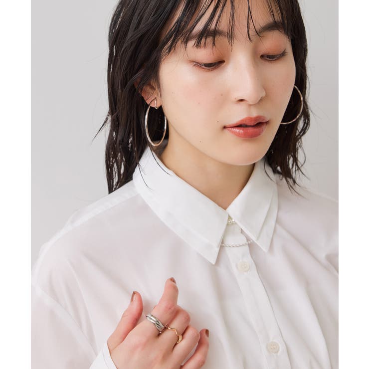 無地＆ストライプダブルカラーウエスト切り替えシャツ | VIS  | 詳細画像14 