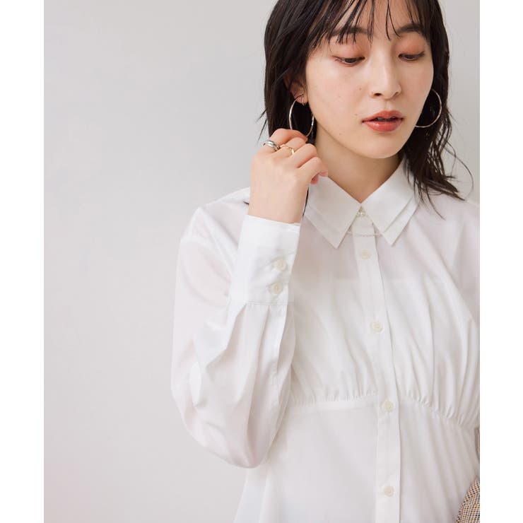 無地＆ストライプダブルカラーウエスト切り替えシャツ | VIS  | 詳細画像15 