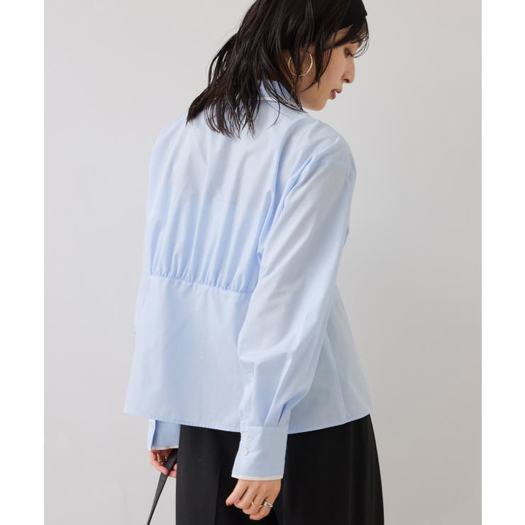 無地＆ストライプダブルカラーウエスト切り替えシャツ | VIS  | 詳細画像24 