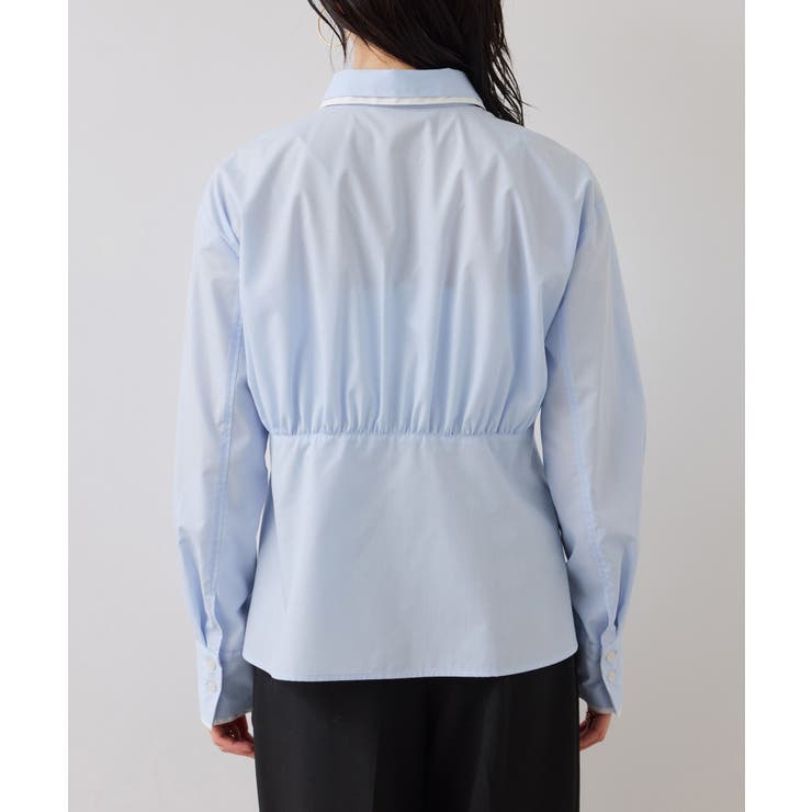 無地＆ストライプダブルカラーウエスト切り替えシャツ | VIS  | 詳細画像29 