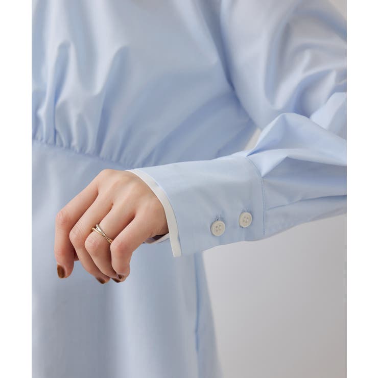 無地＆ストライプダブルカラーウエスト切り替えシャツ | VIS  | 詳細画像32 