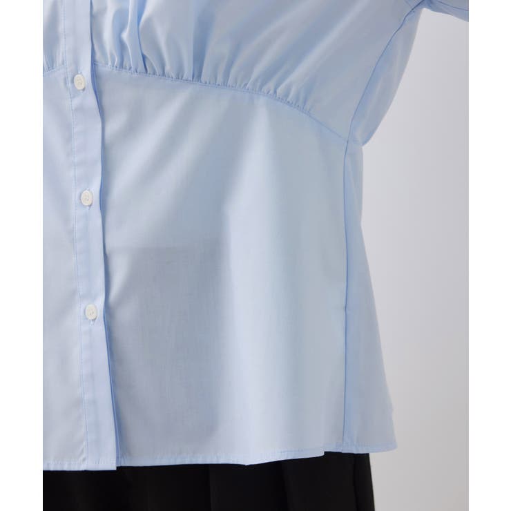 無地＆ストライプダブルカラーウエスト切り替えシャツ | VIS  | 詳細画像33 