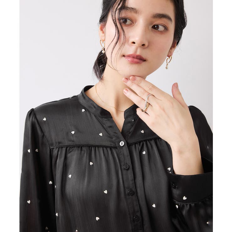 ハートモチーフ刺繍ブラウス/イージーケア | VIS  | 詳細画像13 