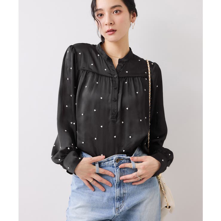 ハートモチーフ刺繍ブラウス/イージーケア | VIS  | 詳細画像14 