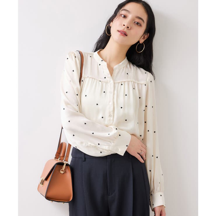 ハートモチーフ刺繍ブラウス/イージーケア | VIS  | 詳細画像3 