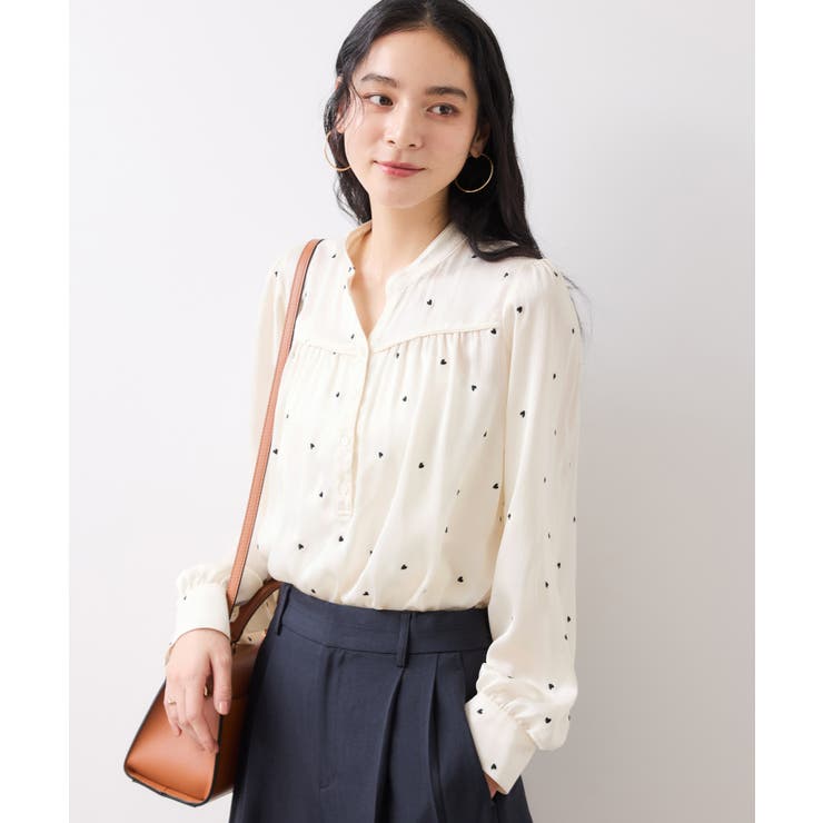 ハートモチーフ刺繍ブラウス/イージーケア | VIS  | 詳細画像4 