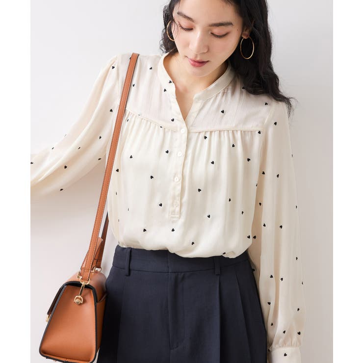 ハートモチーフ刺繍ブラウス/イージーケア | VIS  | 詳細画像5 