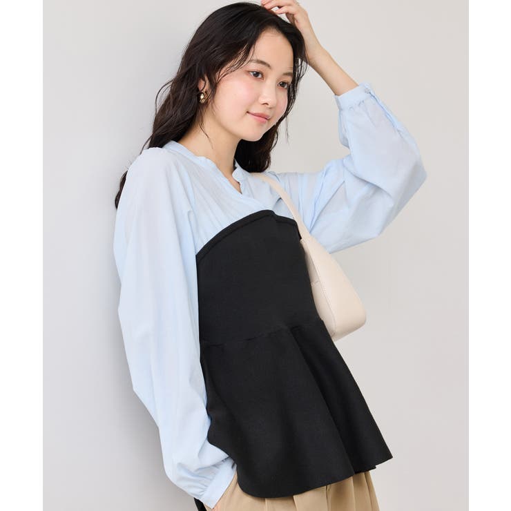 ペプラムニットドッキングブラウス | VIS  | 詳細画像1 