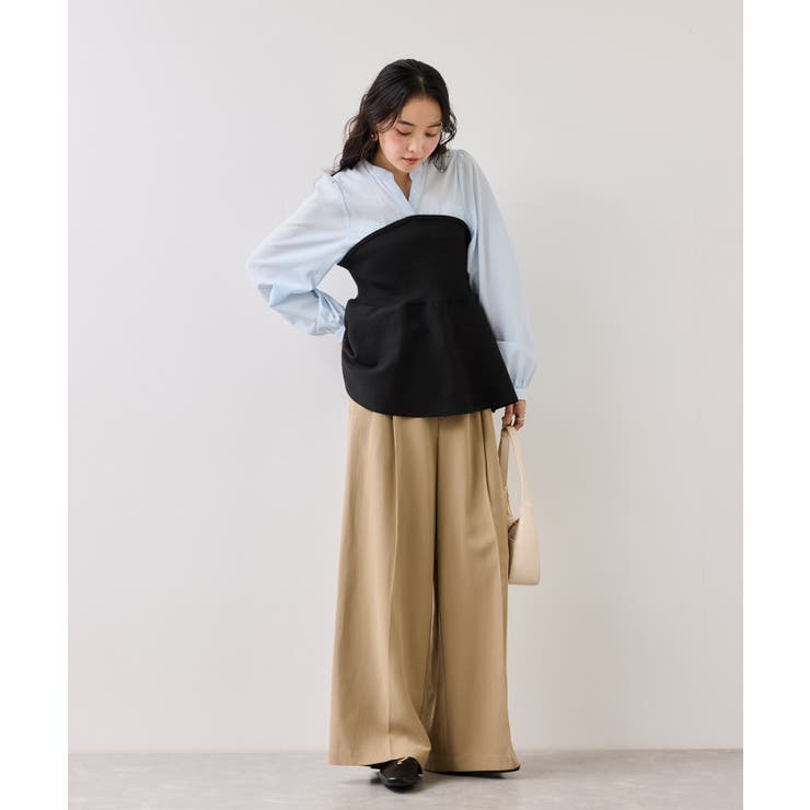 ペプラムニットドッキングブラウス | VIS  | 詳細画像10 