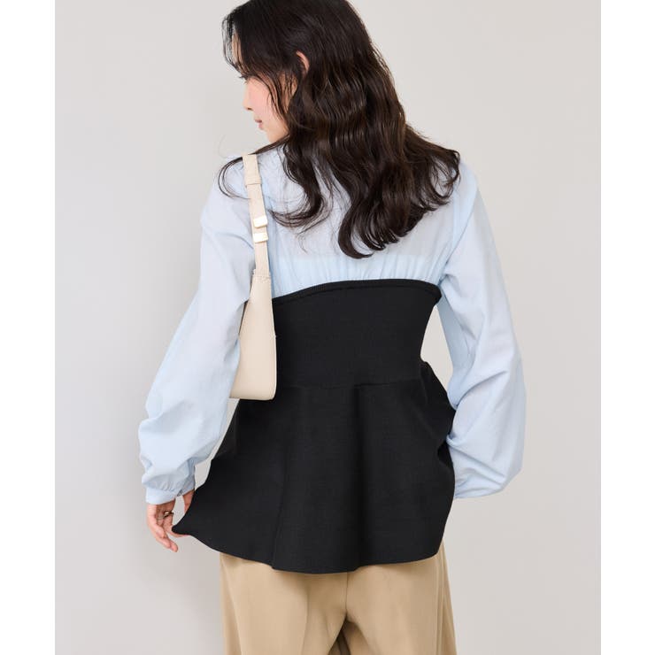 ペプラムニットドッキングブラウス | VIS  | 詳細画像13 