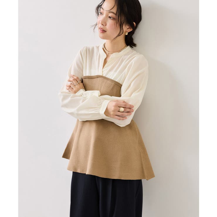 ペプラムニットドッキングブラウス | VIS  | 詳細画像17 