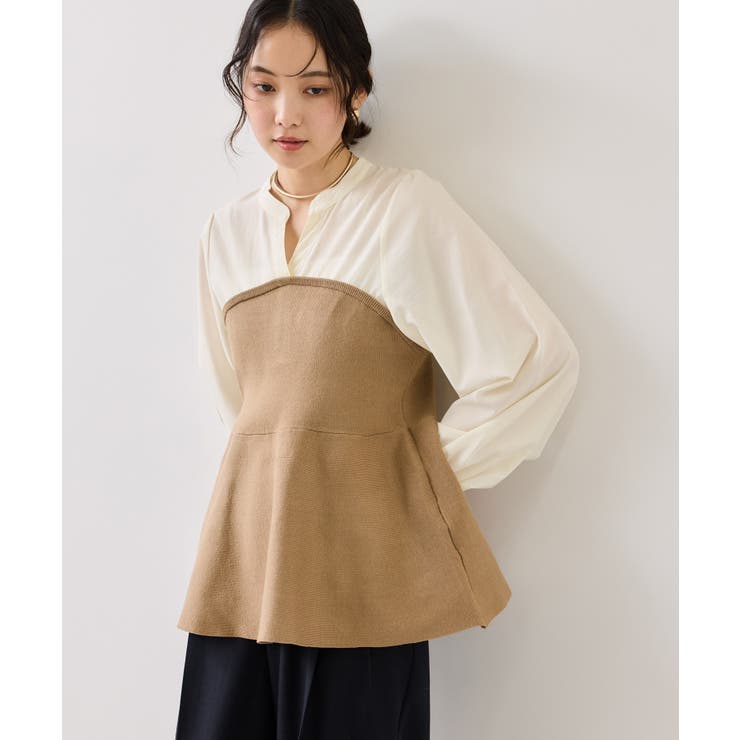 ペプラムニットドッキングブラウス | VIS  | 詳細画像18 