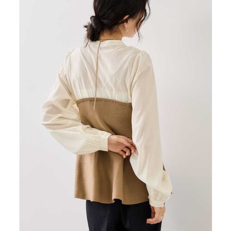 ペプラムニットドッキングブラウス | VIS  | 詳細画像19 