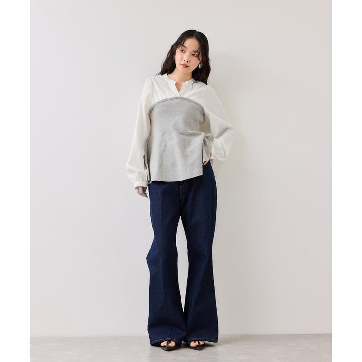 ペプラムニットドッキングブラウス | VIS  | 詳細画像2 