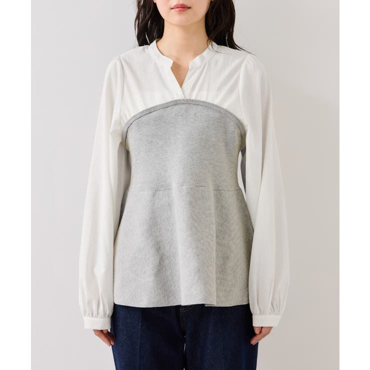 ペプラムニットドッキングブラウス | VIS  | 詳細画像22 