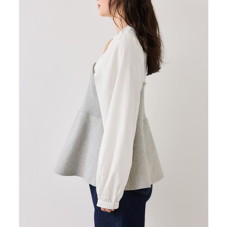 ペプラムニットドッキングブラウス | VIS  | 詳細画像23 