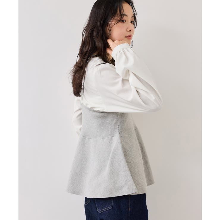 ペプラムニットドッキングブラウス | VIS  | 詳細画像4 