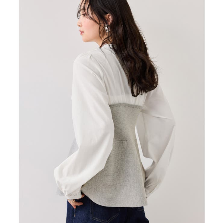 ペプラムニットドッキングブラウス | VIS  | 詳細画像5 