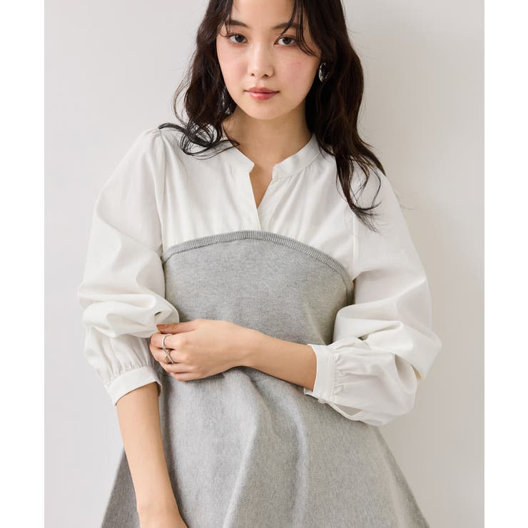 ペプラムニットドッキングブラウス | VIS  | 詳細画像8 