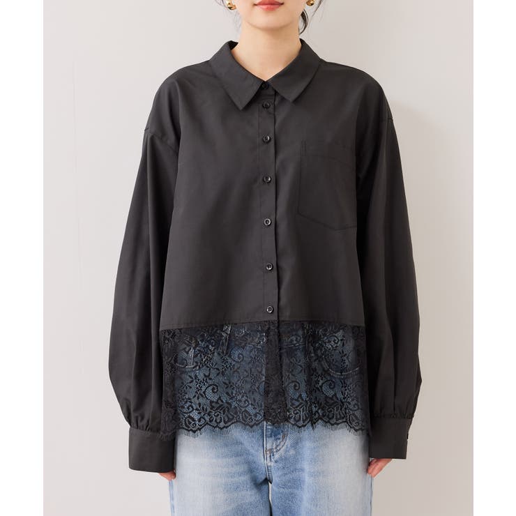 裾レースドッキングシャツ | VIS  | 詳細画像16 