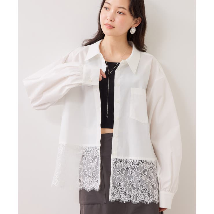 裾レースドッキングシャツ | VIS  | 詳細画像3 