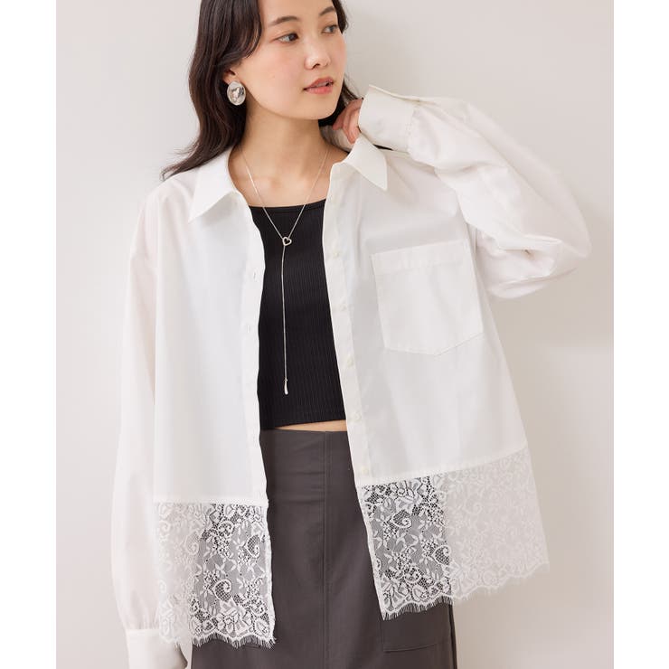 裾レースドッキングシャツ | VIS  | 詳細画像6 