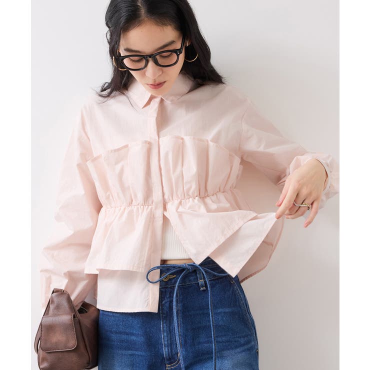 ピンク(63) | ビスチェドッキングシャツ/イージーケア | VIS 