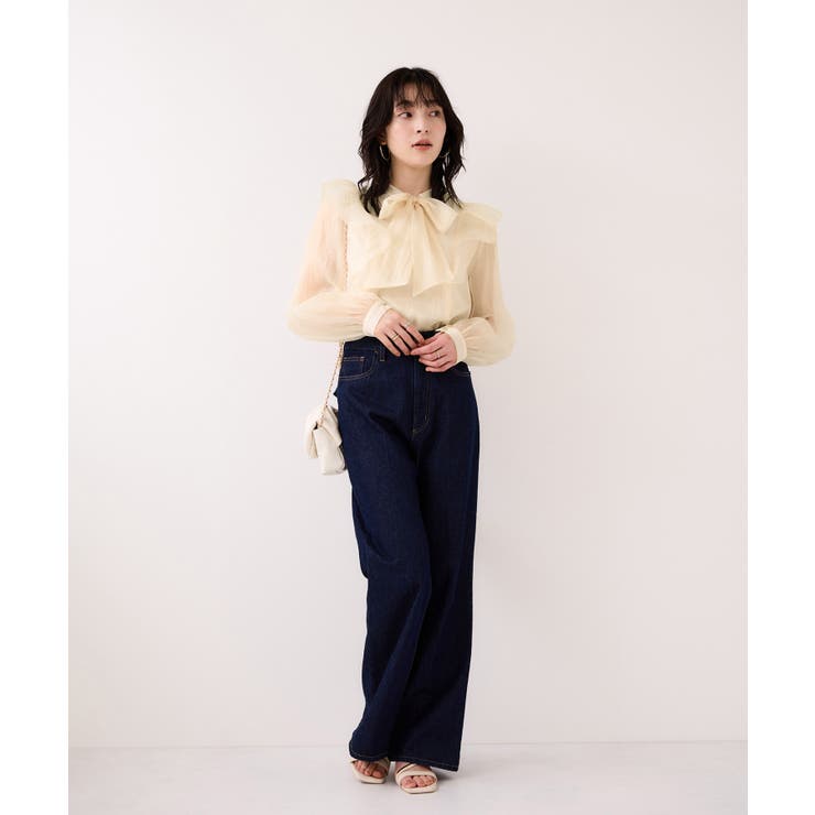 シャイニーボウタイ長袖ブラウス/イージーケア・2WAY | VIS  | 詳細画像10 