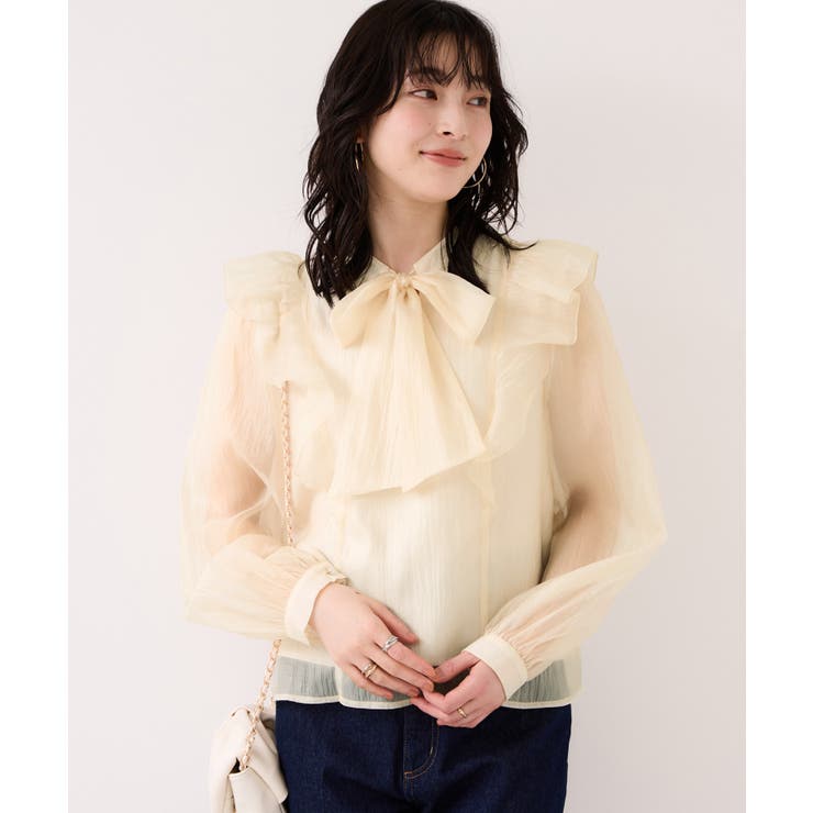 シャイニーボウタイ長袖ブラウス/イージーケア・2WAY | VIS  | 詳細画像12 