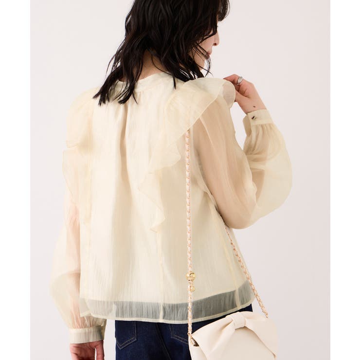 シャイニーボウタイ長袖ブラウス/イージーケア・2WAY | VIS  | 詳細画像13 