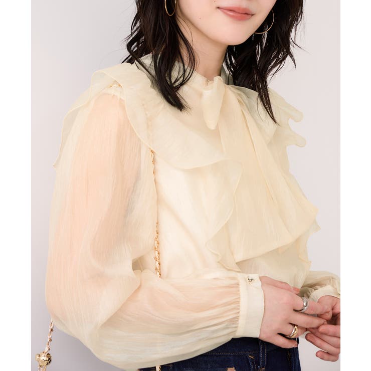 シャイニーボウタイ長袖ブラウス/イージーケア・2WAY | VIS  | 詳細画像14 